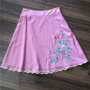 TOMMY HILFIGER SIZE S Pink with Colorful Floral Embroidery, NWOT,100% Cotton